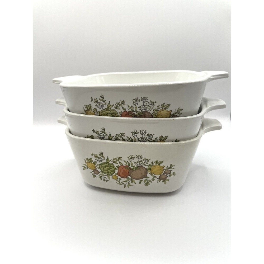 Vintage Corning Ware P-43-B 700ml spice of life (no lid) Set Of 3